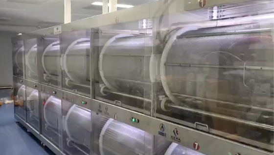 4 secciones rotativas de jaula de cápsulas suave secador de tumbler con pantalla táctil PLC y soplador de 750W